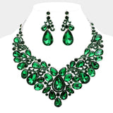 Teardrop Stone Embellished Statement Evening Necklace - Madeline Love - Flyclothing LLC