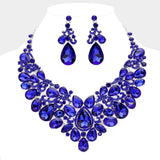 Teardrop Stone Embellished Statement Evening Necklace - Madeline Love - Flyclothing LLC