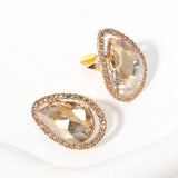 Teardrop Stone Evening Clip On Earrings - Madeline Love - Flyclothing LLC