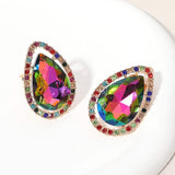 Teardrop Stone Evening Clip On Earrings - Madeline Love - Flyclothing LLC