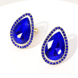 Teardrop Stone Evening Clip On Earrings - Madeline Love - Flyclothing LLC