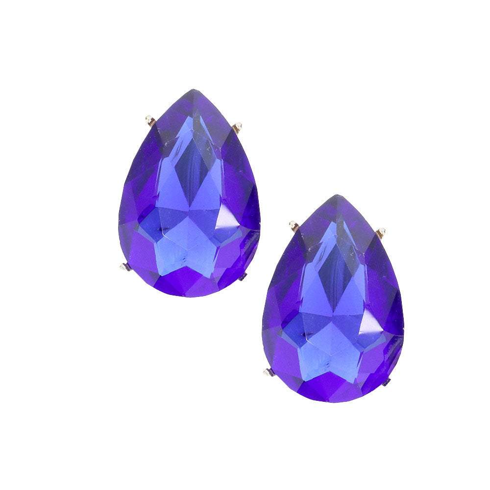 Teardrop Stone Evening Earrings - Madeline Love - Flyclothing LLC
