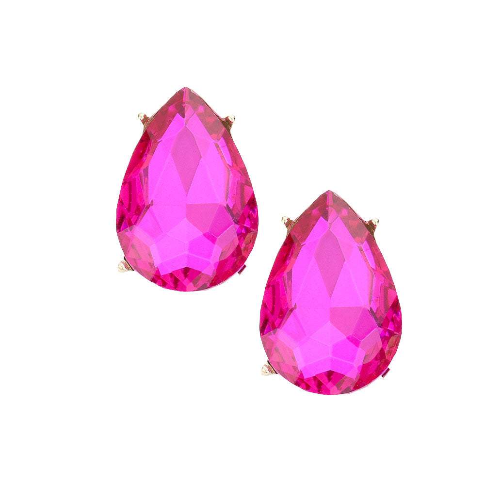 Teardrop Stone Evening Earrings - Madeline Love - Flyclothing LLC