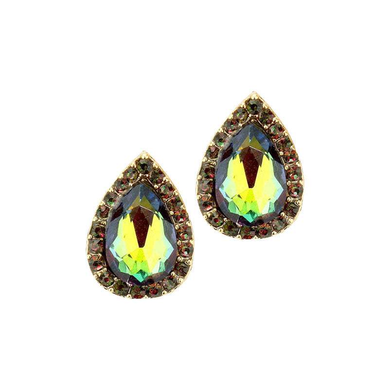 Teardrop Stone Evening Stud Earrings - Madeline Love - Flyclothing LLC