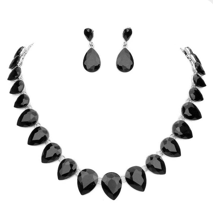 Teardrop Stone Link Evening Necklace - Madeline Love - Flyclothing LLC