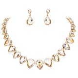 Teardrop Stone Link Evening Necklace - Madeline Love - Flyclothing LLC