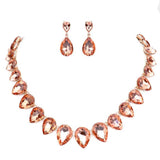 Teardrop Stone Link Evening Necklace - Madeline Love - Flyclothing LLC