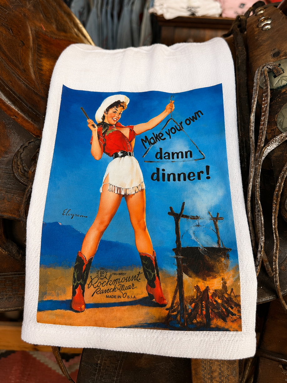Rockmount Ranch Wear Make Your Own Damn Dinner Western Tea Towel - Rockmount Clothing - Flyclothing LLC