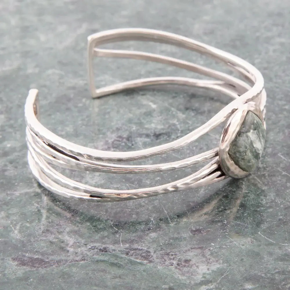 Terra Green Seraphinite and Sterling Silver Cuff Bracelet - Barse Jewelry - Flyclothing LLC