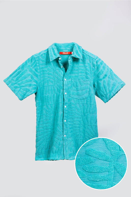 The Mai Tai | Tropical Terry Cloth Button Up - Shinesty