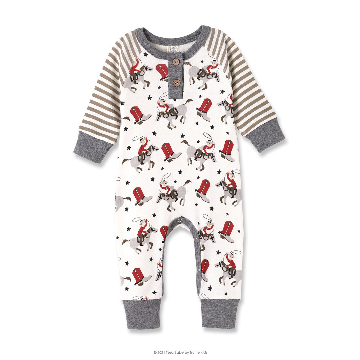 Baby Boy's Ride 'Em Cowboy Bamboo Romper - Tesa Babe - Flyclothing LLC