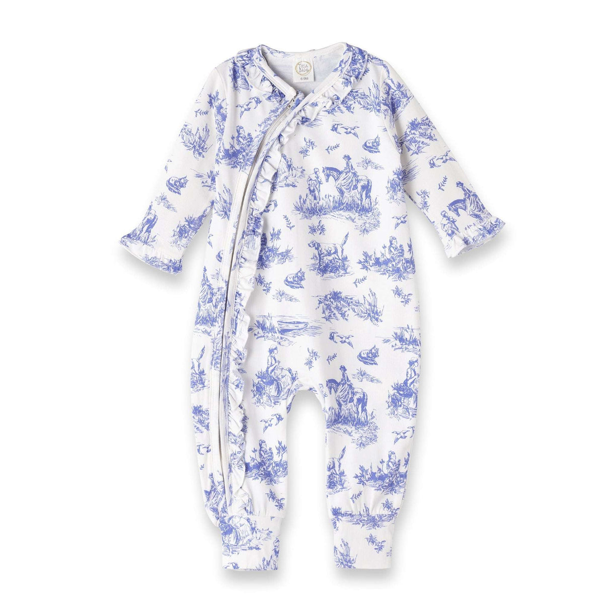 Baby Girl Toile de Jouy Bamboo Zipper Romper - Mommy and Me - Tesa Babe - Flyclothing LLC