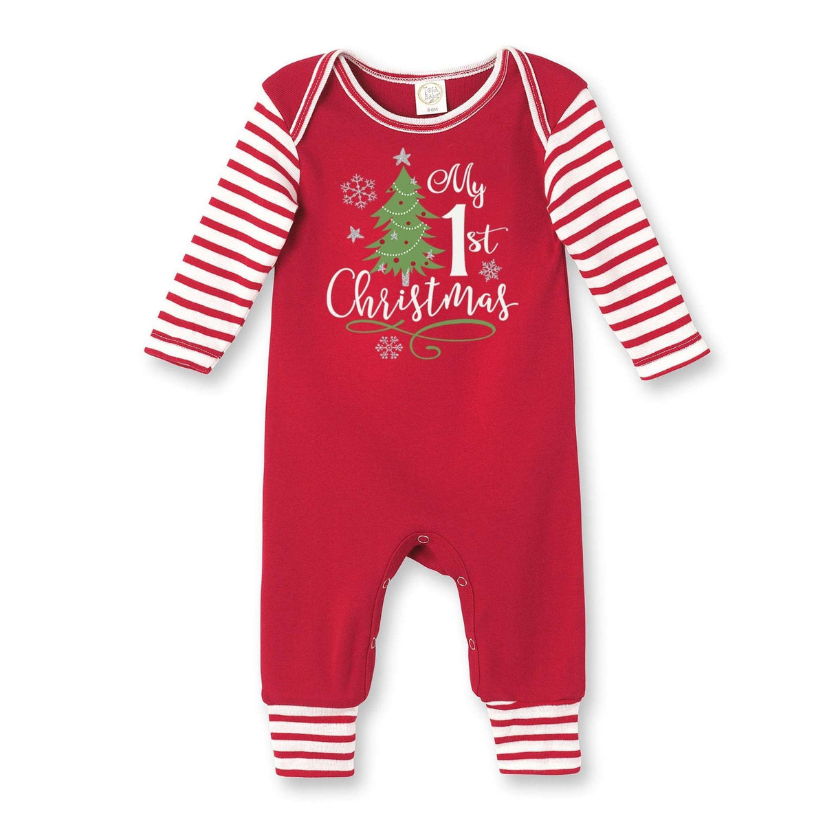 My 1st Christmas Baby Romper | Soft 100% Cotton Rib Holiday One Piece - Tesa Babe - Flyclothing LLC