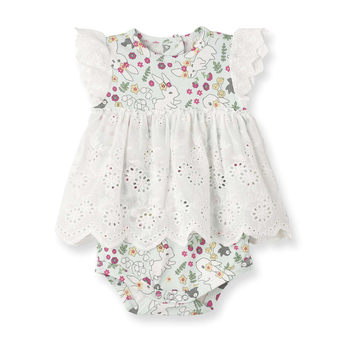 Baby Girl's Cottontail Garden Bamboo Skirted Bodysuit 0-6M - Tesa Babe - Flyclothing LLC