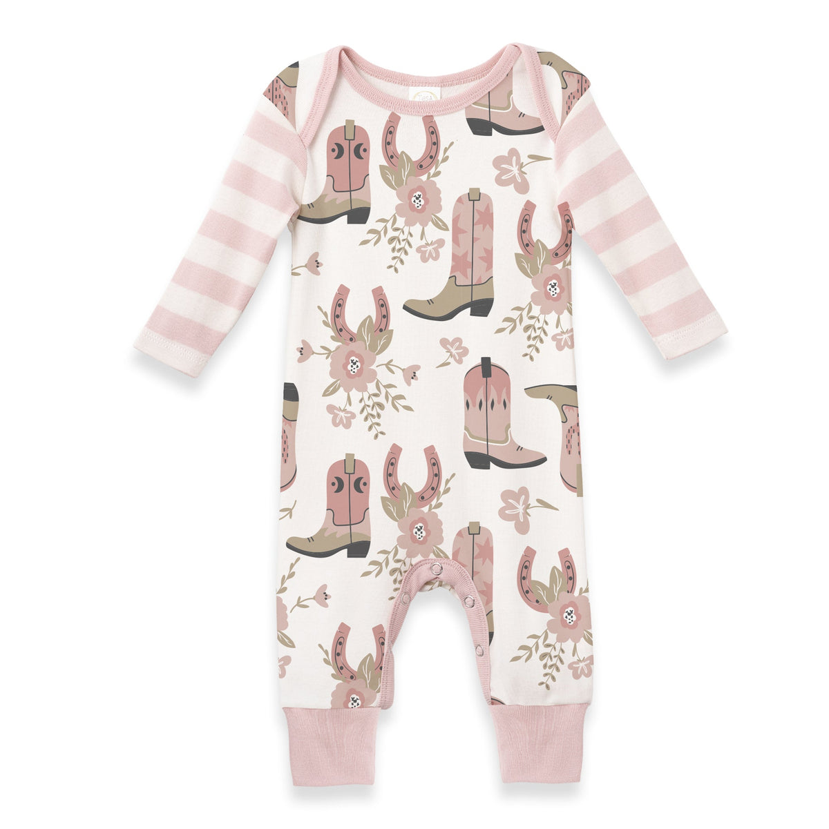 Western Cowgirl Boots Baby Cotton Romper - Tesa Babe - Flyclothing LLC