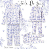 Toile de Jouy Girl's Bamboo Pajama Set - Tesa Babe - Flyclothing LLC