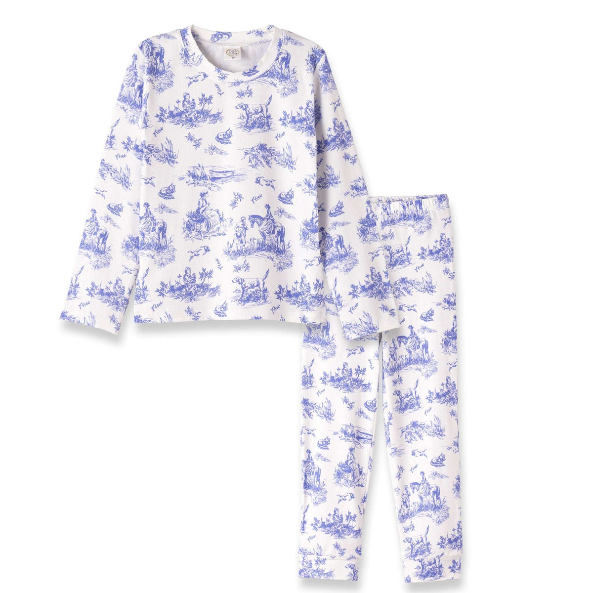 Toile de Jouy Girl's Bamboo Pajama Set - Tesa Babe - Flyclothing LLC