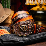 Texas Belt Aged Brown - Marco Di Milano - Flyclothing LLC