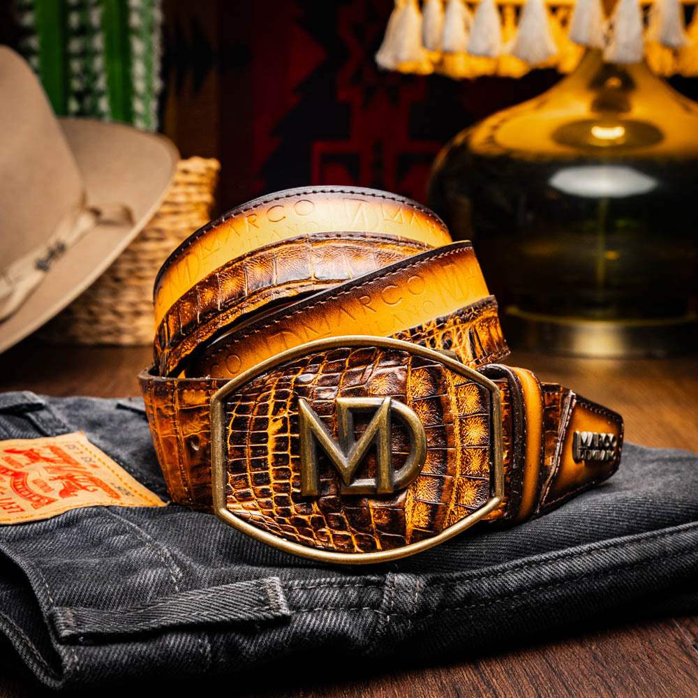Texas Belt Mustard Brown - Marco Di Milano - Flyclothing LLC