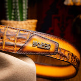 Texas Belt Mustard Brown - Marco Di Milano - Flyclothing LLC