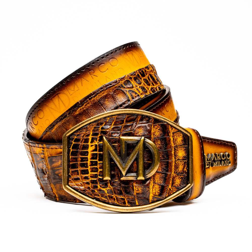 Texas Belt Mustard Brown - Marco Di Milano - Flyclothing LLC