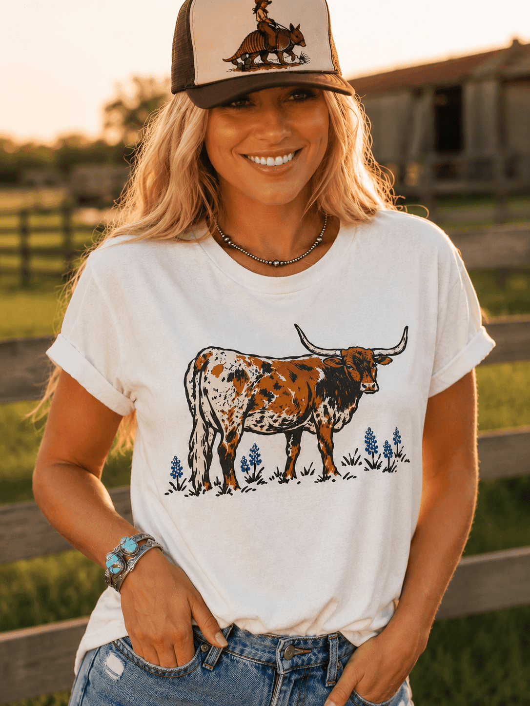 Texas Longhorn Bluebonnet Graphic Tee - Wild Junkie - Flyclothing LLC