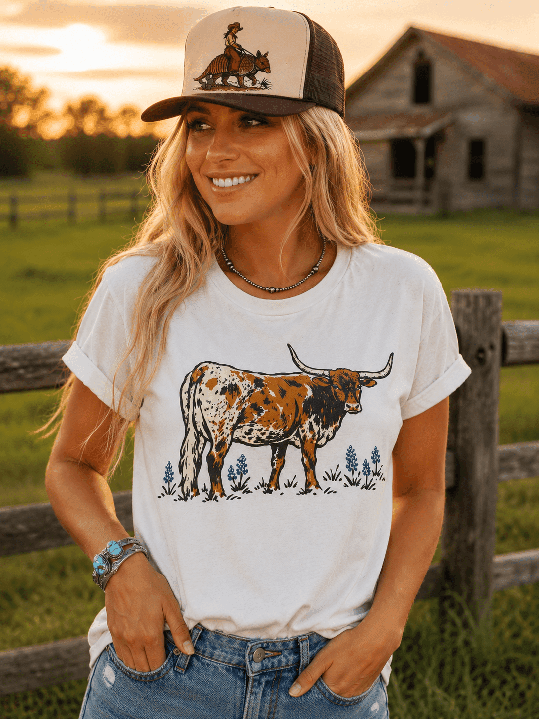 Texas Longhorn Bluebonnet Graphic Tee - Wild Junkie - Flyclothing LLC