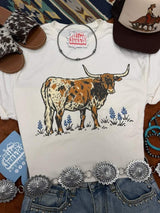Texas Longhorn Bluebonnet Graphic Tee - Wild Junkie - Flyclothing LLC