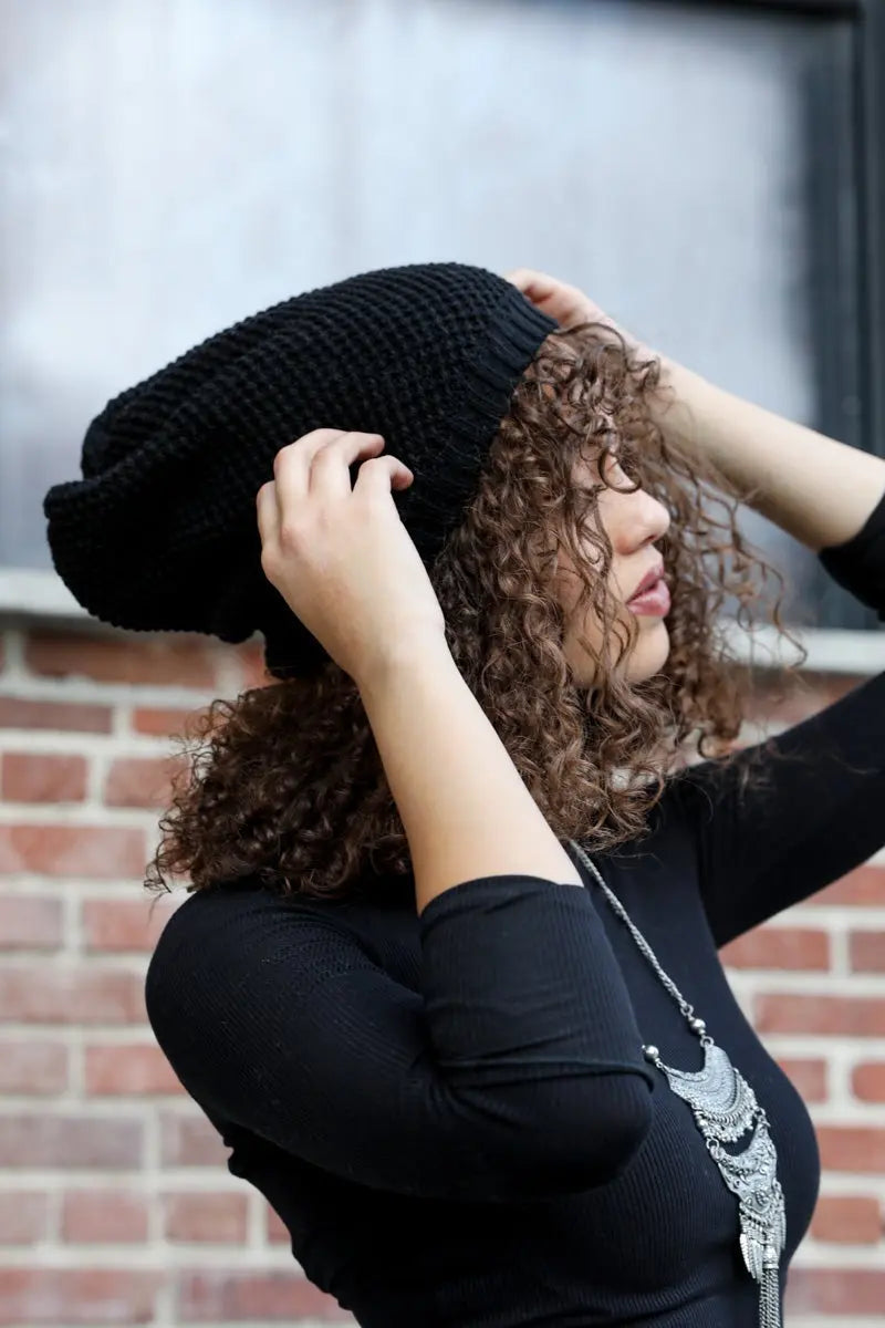 Textured Slouch Beanie - Boho Clothing and Accessories - Flyclothing LLC