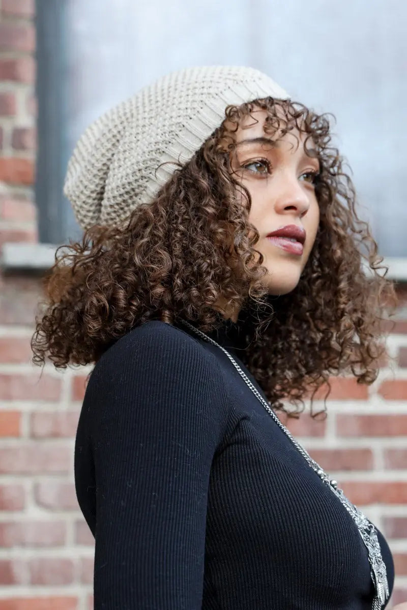 Textured Slouch Beanie - Boho Clothing and Accessories - Flyclothing LLC