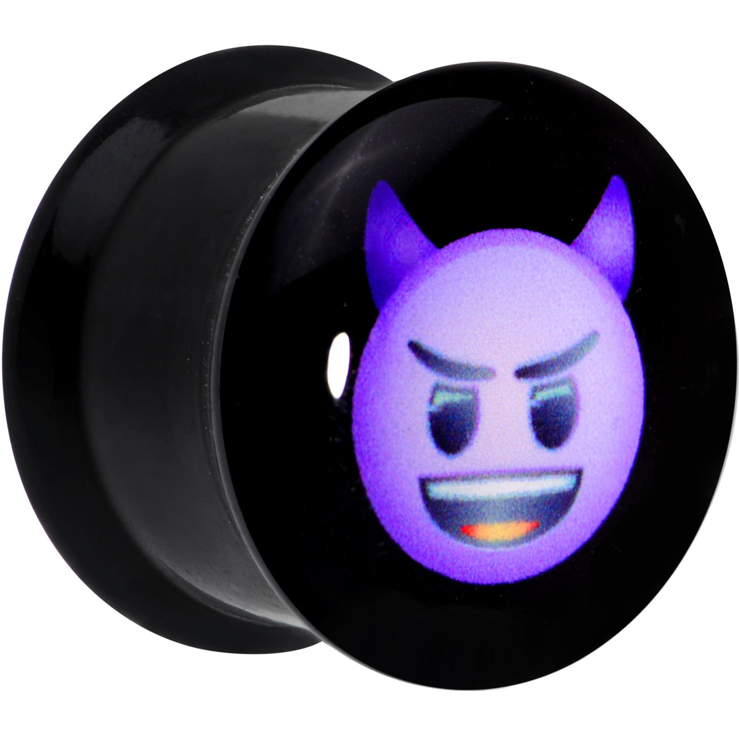 9/16 Licensed Purple Devil emoji Acrylic Double Flare Plug Set - BodyCandy - Flyclothing LLC