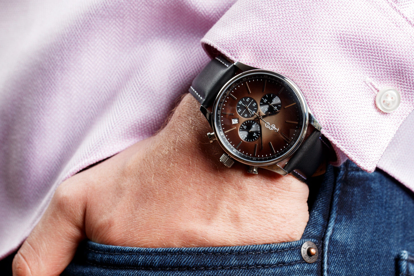 Brown Retro Chronograph - The Beyond Boring Watch Company - Flyclothing LLC