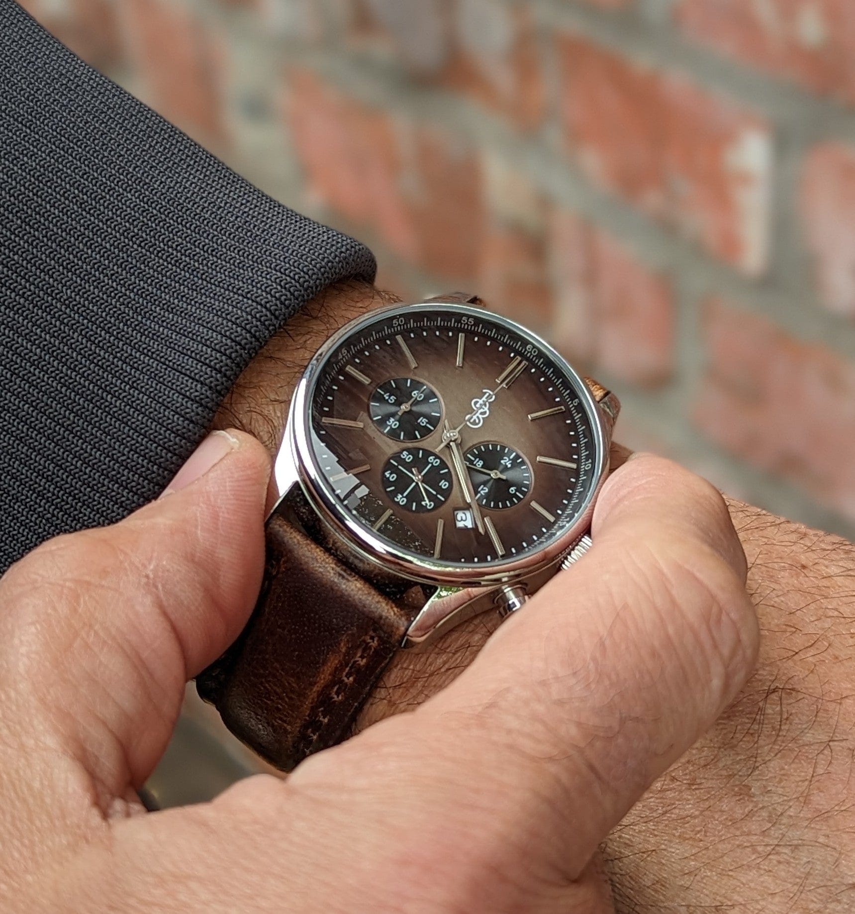 Brown Retro Chronograph - The Beyond Boring Watch Company - Flyclothing LLC