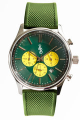 Green and Yellow Chronograph - The Beyond Boring Watch Company - Flyclothing LLC