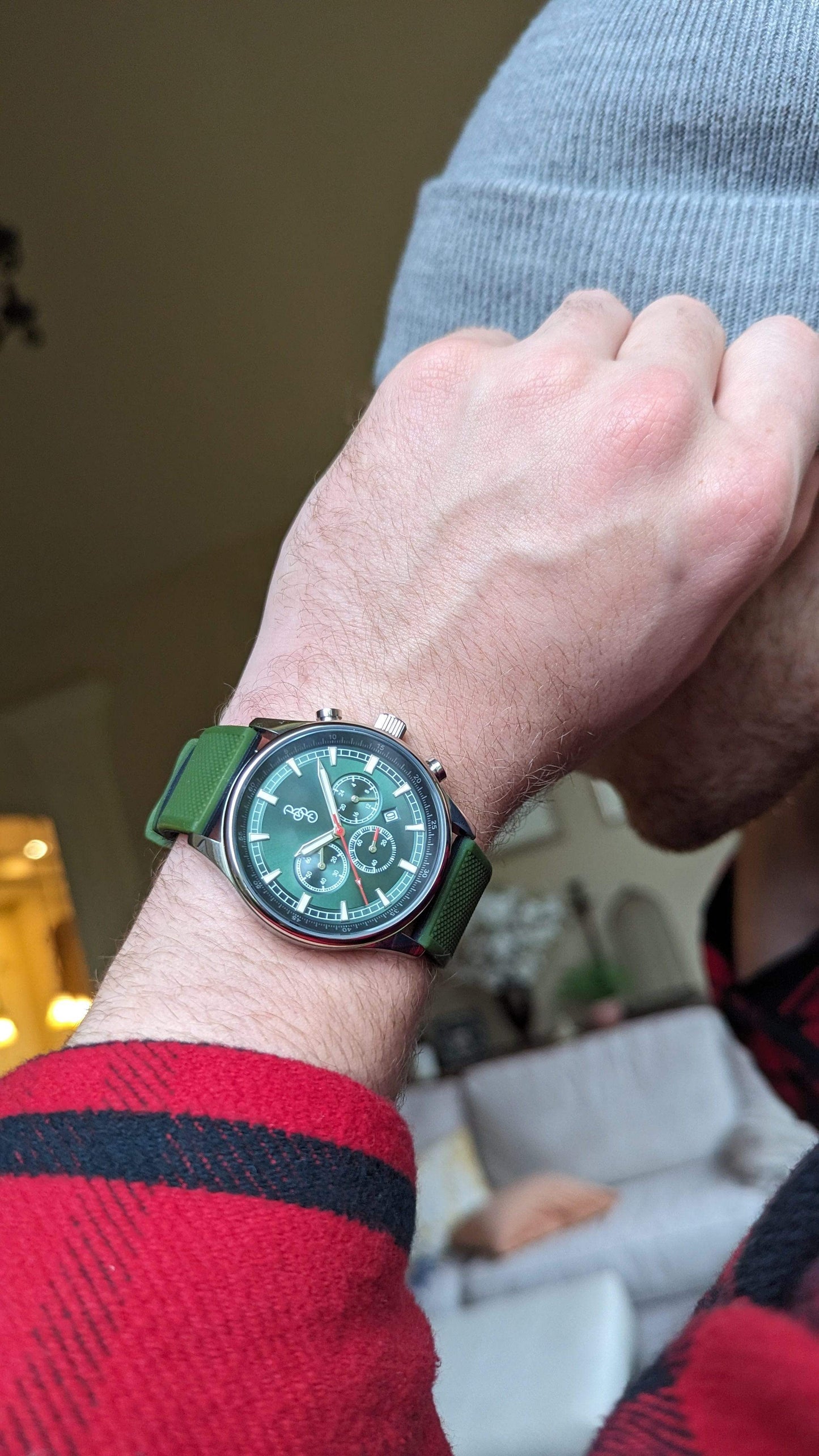 Green Sport Chronograph - The Beyond Boring Watch Company - Flyclothing LLC
