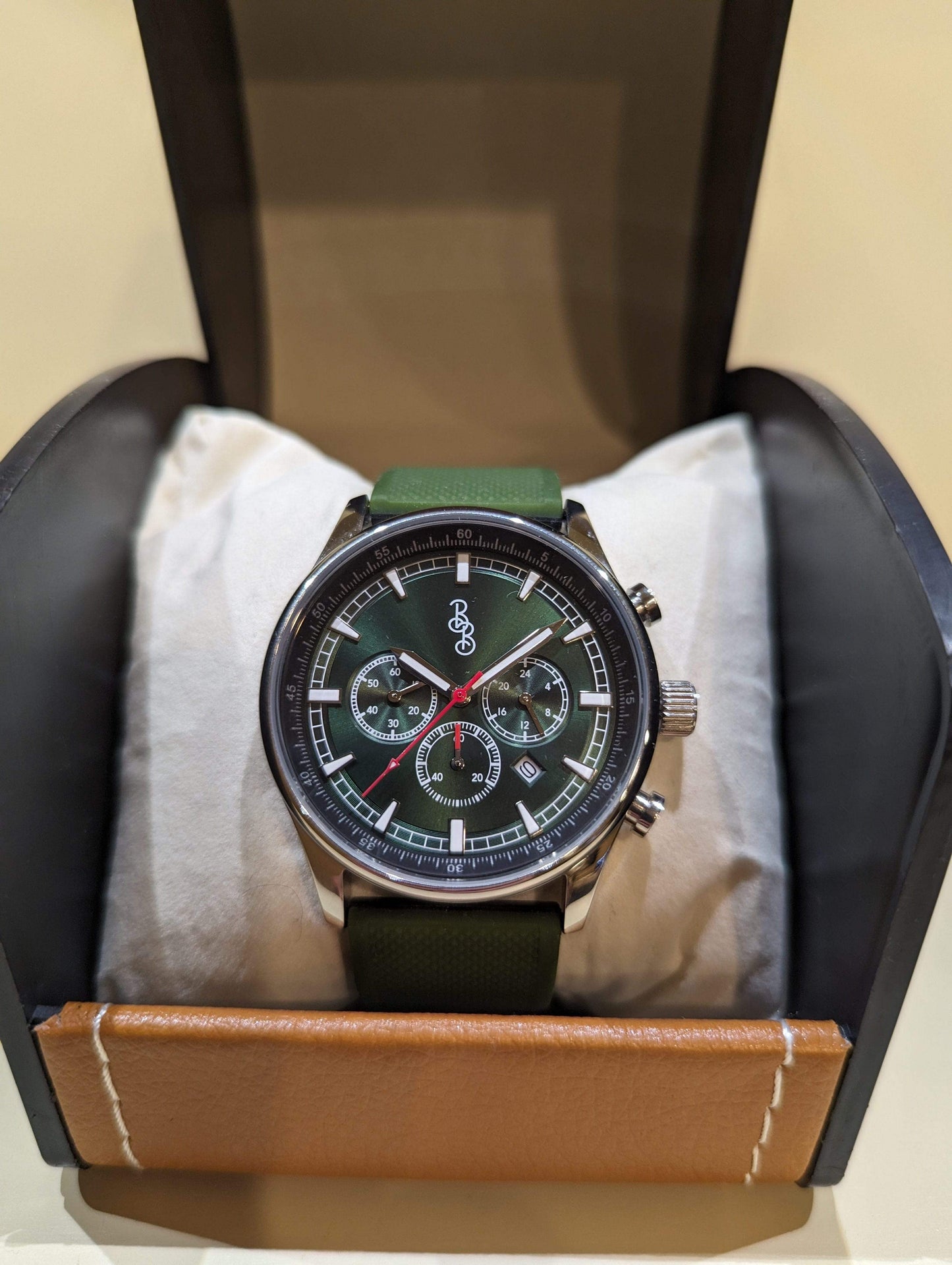 Green Sport Chronograph - The Beyond Boring Watch Company - Flyclothing LLC