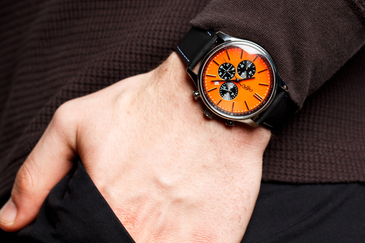 Orange and Black Chronograph - The Beyond Boring Watch Company - Flyclothing LLC