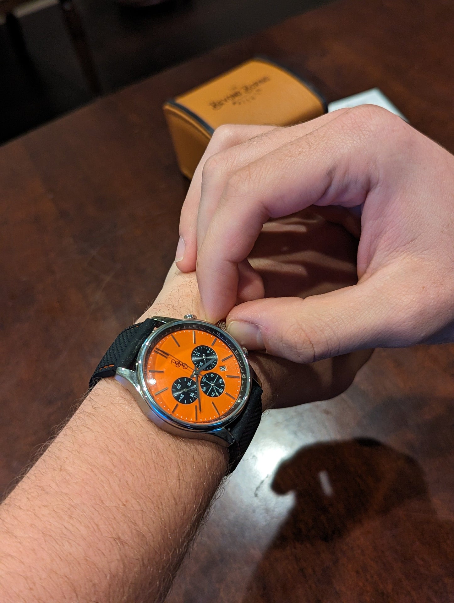 Orange and Black Chronograph - The Beyond Boring Watch Company - Flyclothing LLC