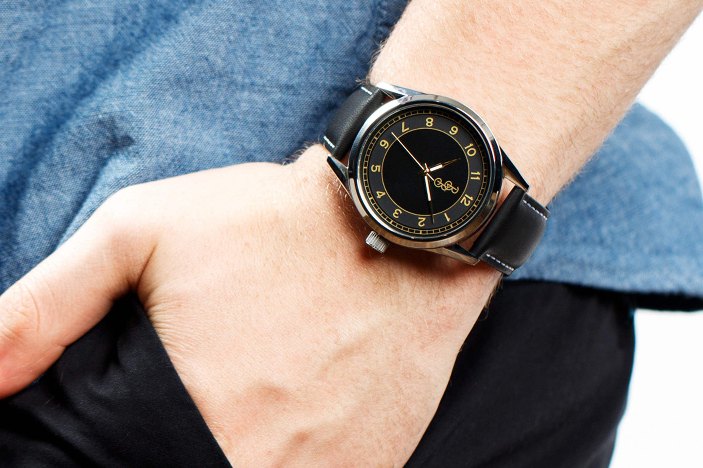 Black and Gold Classic Watch - The Beyond Boring Watch Company - Flyclothing LLC