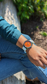 Orange Sunburst Watch - The Beyond Boring Watch Company - Flyclothing LLC