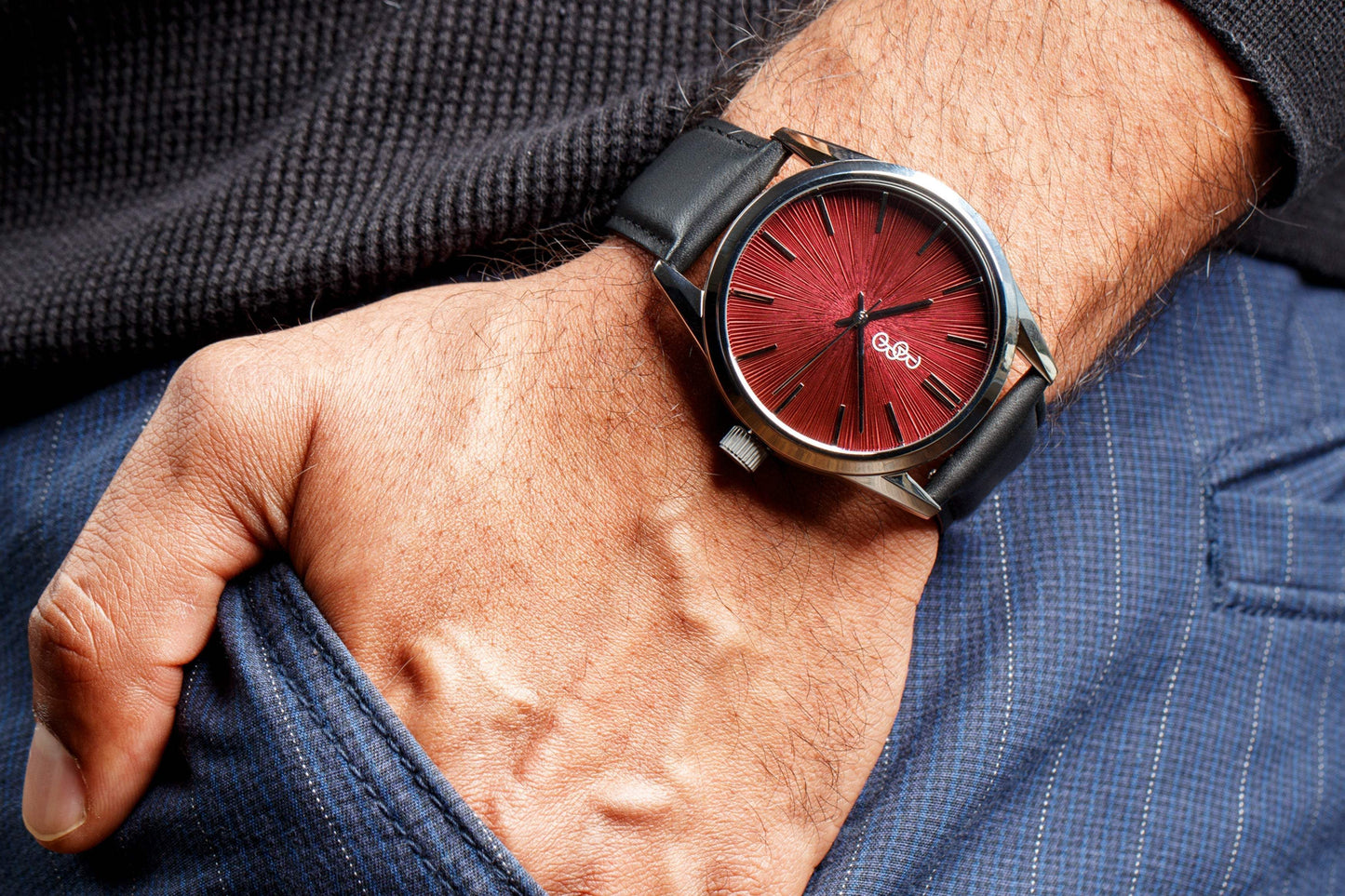 Burgundy Sunburst Watch - The Beyond Boring Watch Company - Flyclothing LLC