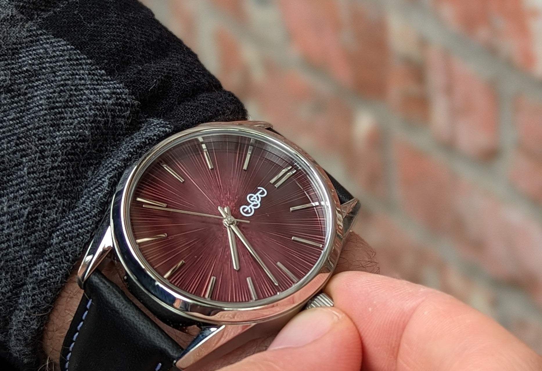 Burgundy Sunburst Watch - The Beyond Boring Watch Company - Flyclothing LLC