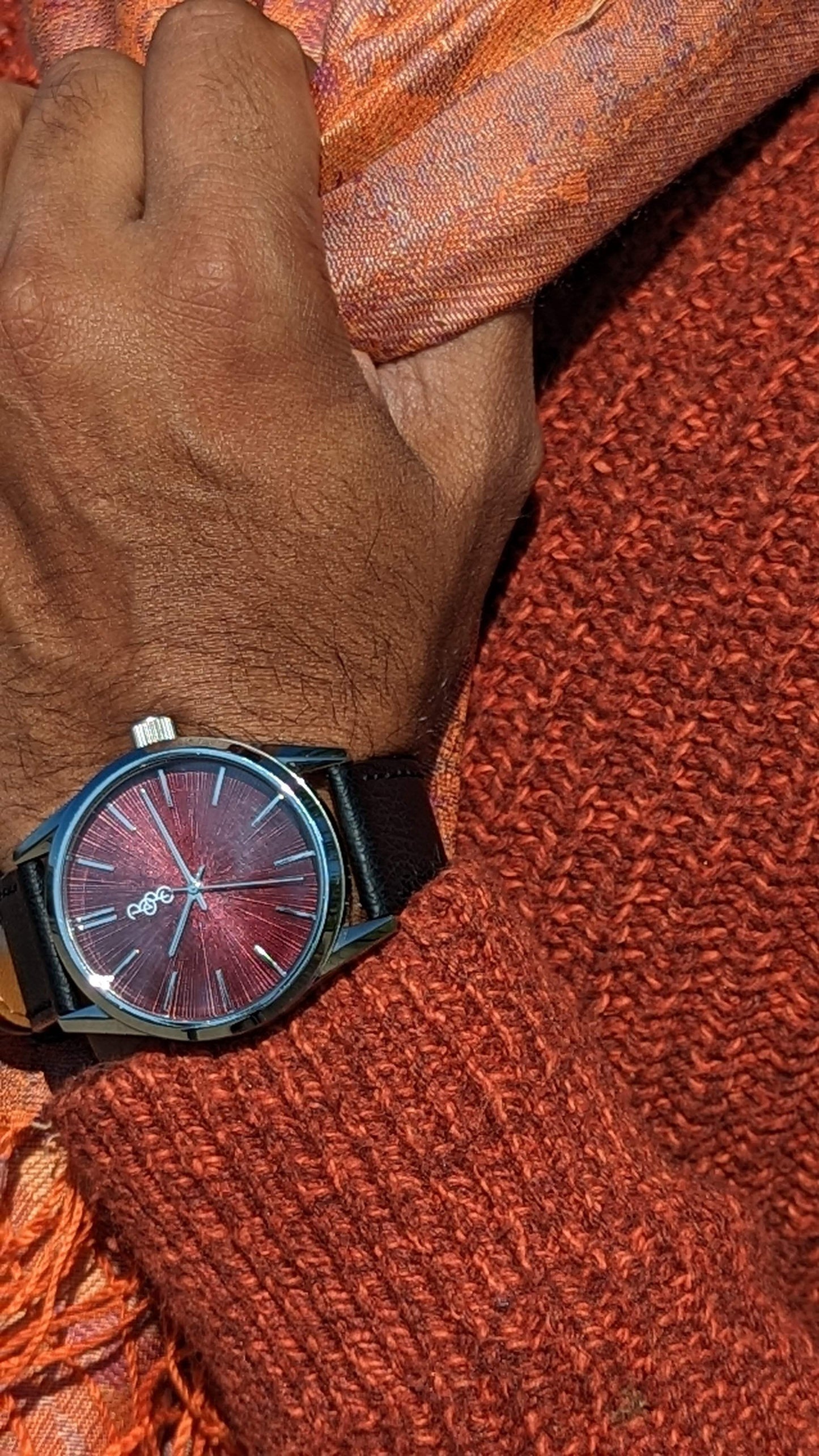 Burgundy Sunburst Watch - The Beyond Boring Watch Company - Flyclothing LLC