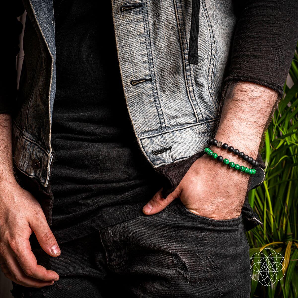 Steady Mind - Malachite & Onyx Double Bracelet - Conscious Items - Flyclothing LLC