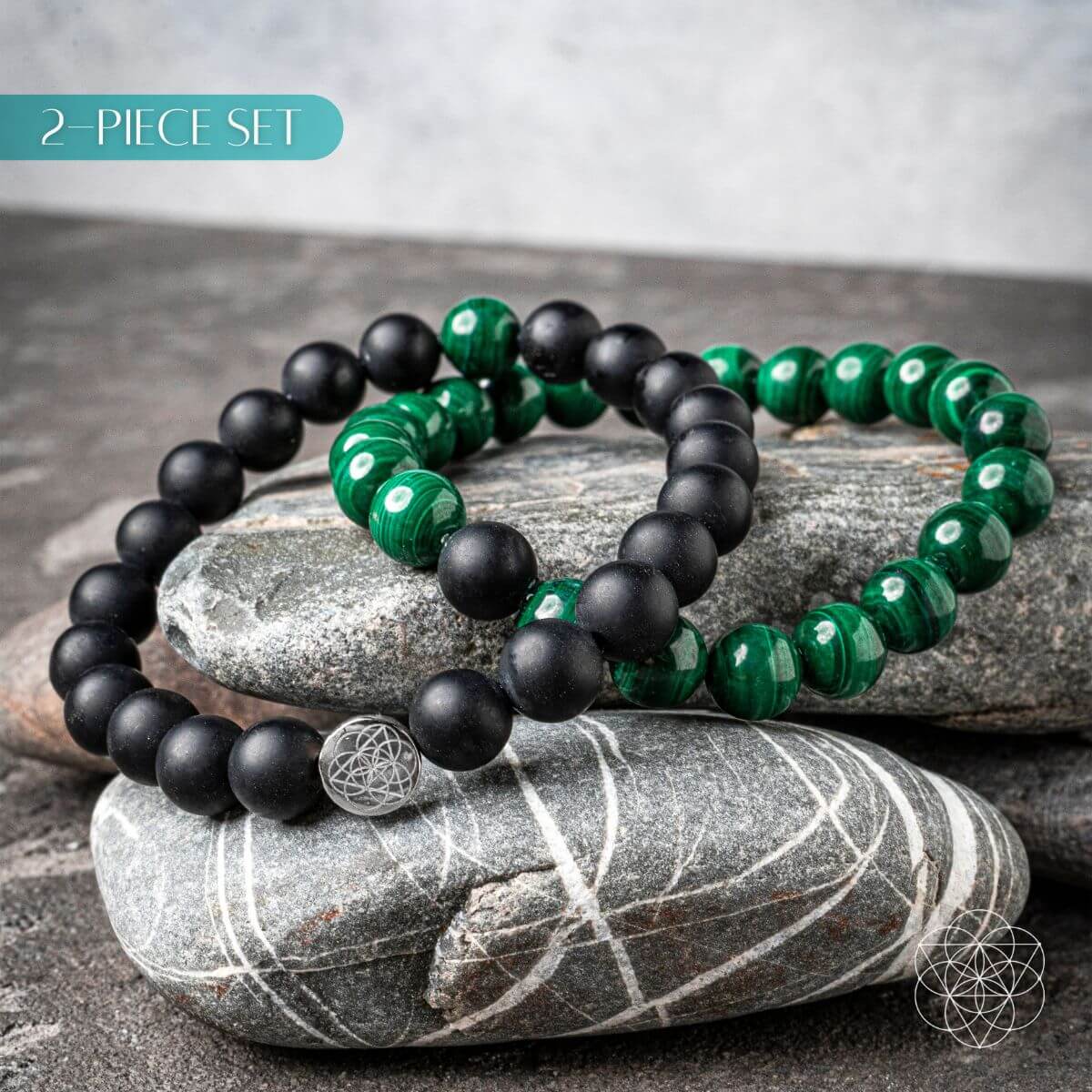 Steady Mind - Malachite & Onyx Double Bracelet - Conscious Items - Flyclothing LLC