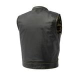 The Club Cut Men's Motorcycle Leather Vest, Multiple Color Options - First Manufacturing Company - Flyclothing LLC