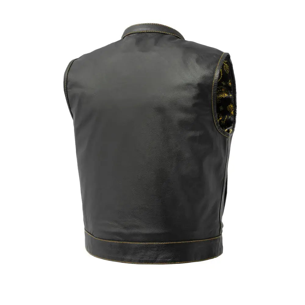 The Club Cut Men's Motorcycle Leather Vest, Multiple Color Options - First Manufacturing Company - Flyclothing LLC