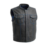 The Club Cut Men's Motorcycle Leather Vest, Multiple Color Options - First Manufacturing Company - Flyclothing LLC