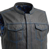 The Club Cut Men's Motorcycle Leather Vest, Multiple Color Options - First Manufacturing Company - Flyclothing LLC