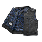 The Club Cut Men's Motorcycle Leather Vest, Multiple Color Options - First Manufacturing Company - Flyclothing LLC